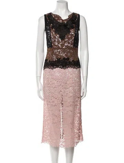Pre-owned Antonio Marras Lace Pattern Midi Length Dress In Pink