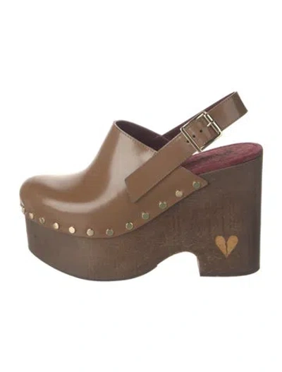 Pre-owned Antonio Marras Leather Slingback Pumps In Brown