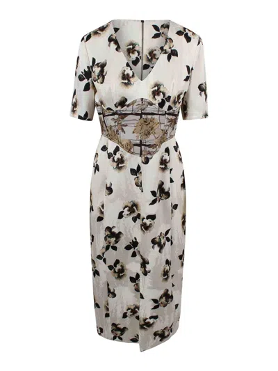 Antonio Marras Moir Damask Midi Dress In White