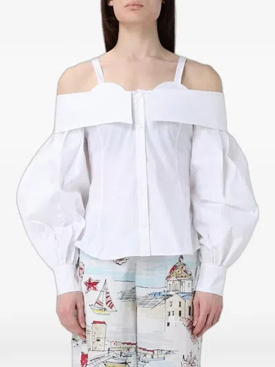 Antonio Marras Off-shoulder Puff-sleeve Shirt In White
