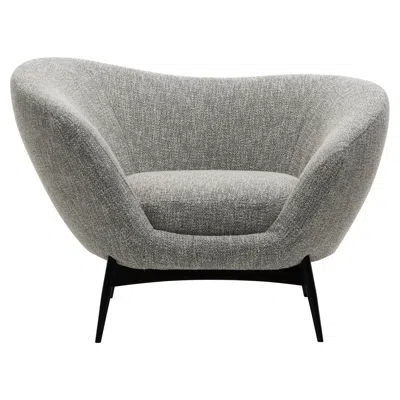Pre-owned Antonio Marras Oltremare Armchair In Extra Grey Upholstery & Matt Black Legs By  In Gray