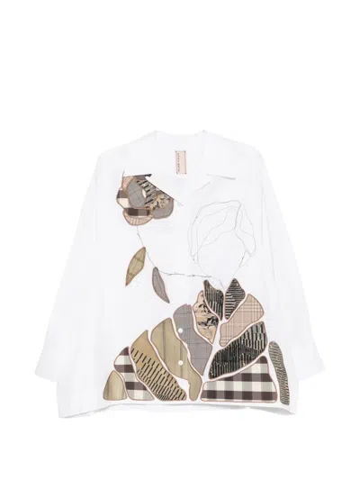 Antonio Marras Patchwork Embroidered Shirt In Black