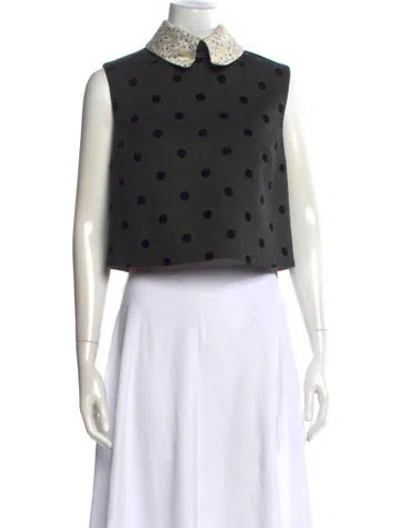 Pre-owned Antonio Marras Polka Dot Print Sleeveless Top In Black