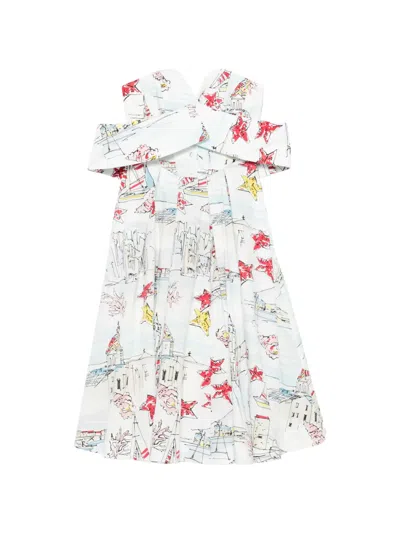 Antonio Marras Strapless Printed Dress In White