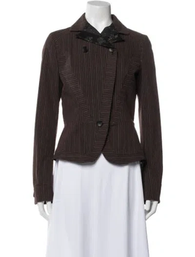 Pre-owned Antonio Marras Striped Biker Jacket In Brown