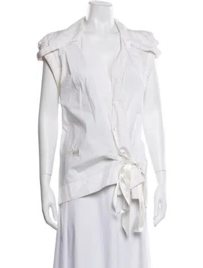 Pre-owned Antonio Marras V-neck Sleeveless Blouse In Neutrals