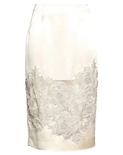 Antonio Marras Woman Midi Skirt Ivory Size 8 Acetate, Polyester In White