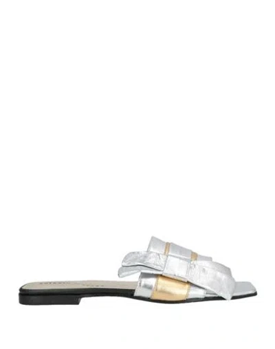 Antonio Marras Woman Sandals Silver Size 7 Leather