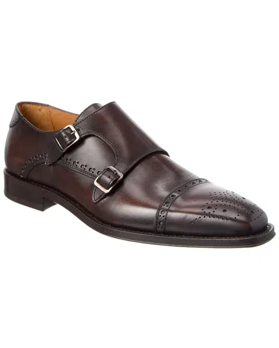 ANTONIO MAURIZI CAP TOE DOUBLE MONK LEATHER LOAFER