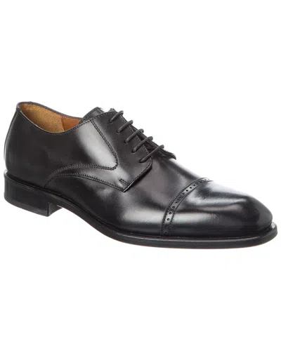 Antonio Maurizi Plain Toe Leather Loafer In Black