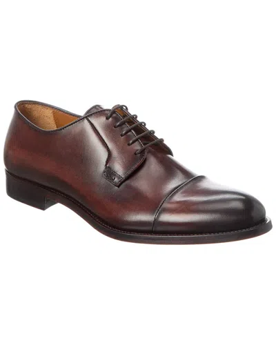 Antonio Maurizi Cap Toe Leather Oxford In Brown