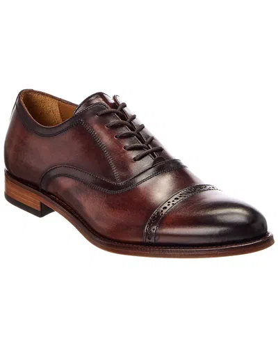 Antonio Maurizi Cap Toe Leather Oxford In Burgundy