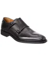 Antonio Maurizi Double Monk Leather Loafer In Black