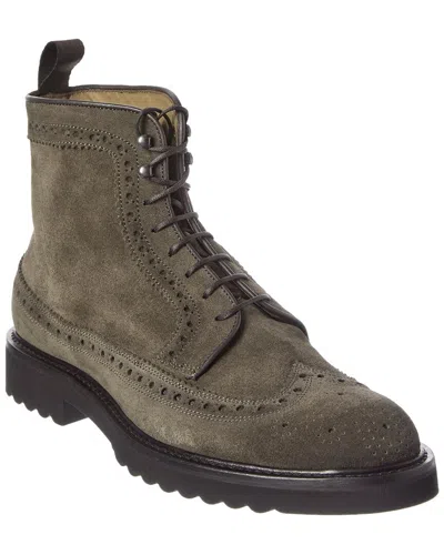 Antonio Maurizi Lace-up Suede Boot In Gray