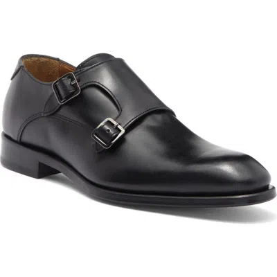 Antonio Maurizi Leather Cap Toe Monk Shoe In Nero