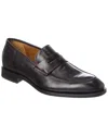Antonio Maurizi Leather Penny Loafer In Black