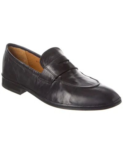 Antonio Maurizi Leather Penny Loafer In Black