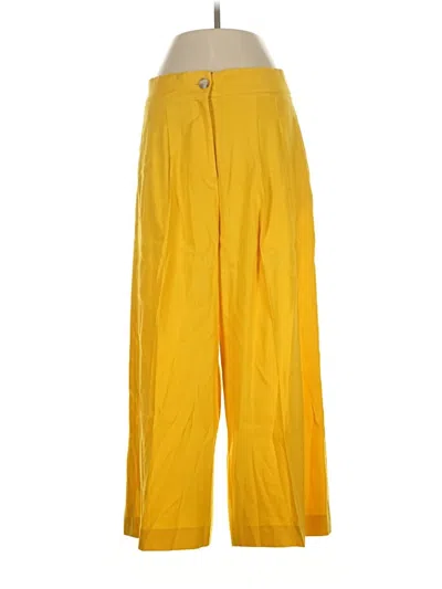Pre-owned Antonio Melani Linen Pants In Yellow