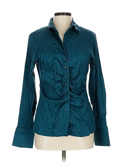 Pre-owned Antonio Melani Long Sleeve Blouse In Blue