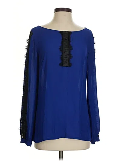 Pre-owned Antonio Melani Long Sleeve Blouse In Blue