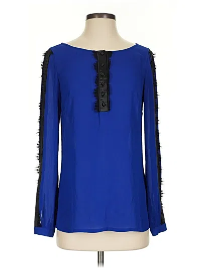 Pre-owned Antonio Melani Long Sleeve Blouse In Blue