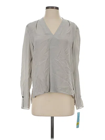 Pre-owned Antonio Melani Long Sleeve Blouse In Gray