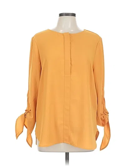 Pre-owned Antonio Melani Long Sleeve Blouse In Orange