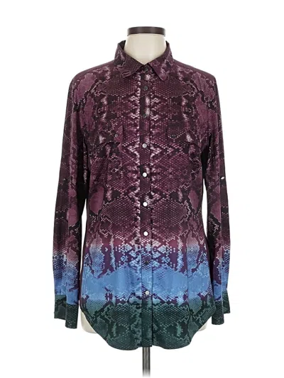 Pre-owned Antonio Melani Long Sleeve Blouse In Purple