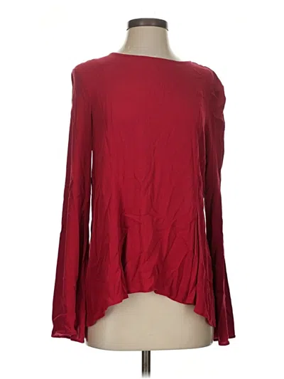 Pre-owned Antonio Melani Long Sleeve Blouse In Red