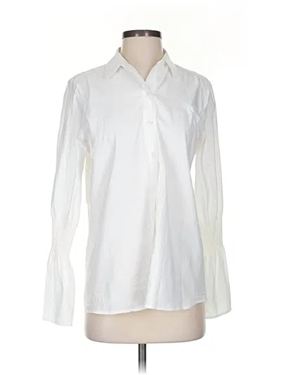 Pre-owned Antonio Melani Long Sleeve Blouse In White