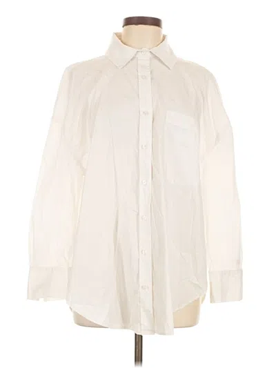 Pre-owned Antonio Melani Long Sleeve Button Down Shirt In White