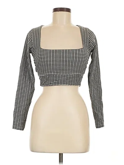 Pre-owned Antonio Melani Long Sleeve Top Black Square Neckline Tops