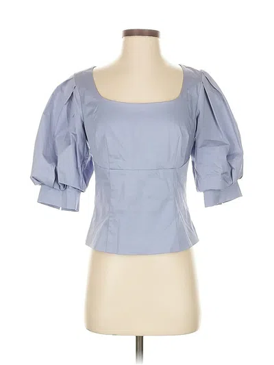 Pre-owned Antonio Melani Short Sleeve Blouse In Blue