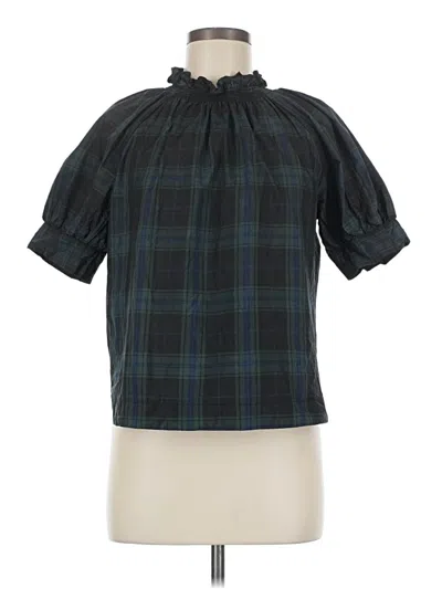 Pre-owned Antonio Melani Short Sleeve Blouse In Blue