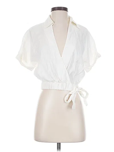 Pre-owned Antonio Melani Short Sleeve Blouse In Ivory