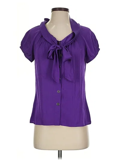 Pre-owned Antonio Melani Short Sleeve Blouse In Purple