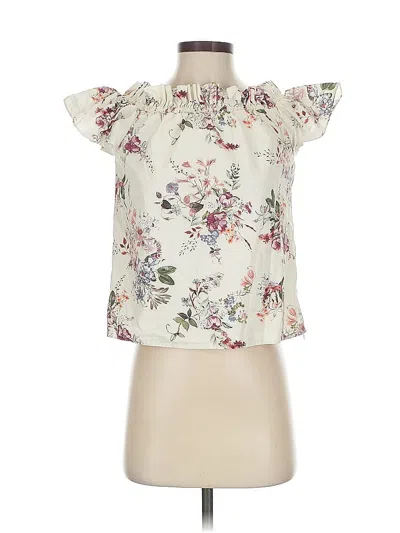 Pre-owned Antonio Melani Short Sleeve Blouse In White