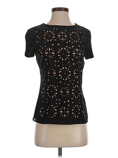 Pre-owned Antonio Melani Short Sleeve Top Black Crew Neck Tops
