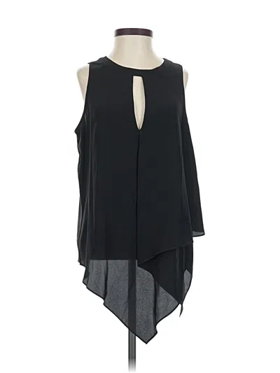 Pre-owned Antonio Melani Sleeveless Silk Top Black Halter Neckline Tops