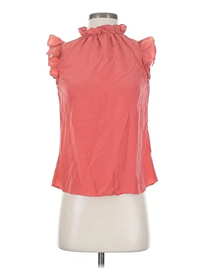 Pre-owned Antonio Melani Sleeveless Silk Top Pink Halter Neckline Tops