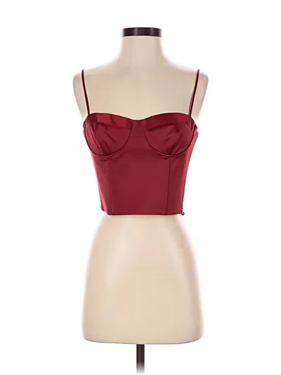 Pre-owned Antonio Melani Sleeveless Top Burgundy Sweetheart Neckline Tops
