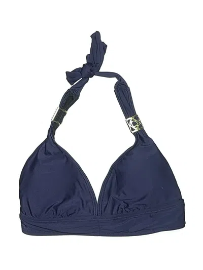 Pre-owned Antonio Melani Swimsuit Top Blue Solid Pattern Swimwear