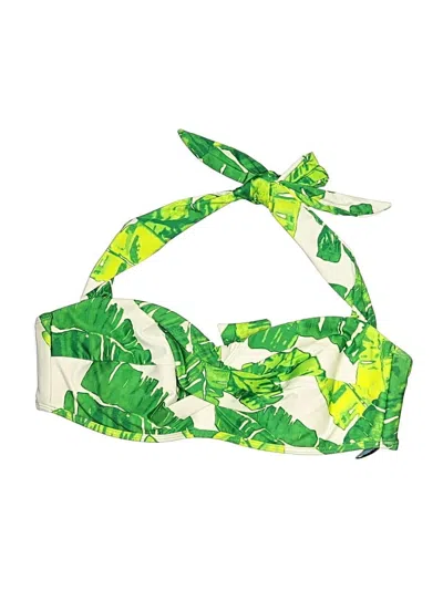Pre-owned Antonio Melani Swimsuit Top Green Tropical Pattern Swimwear