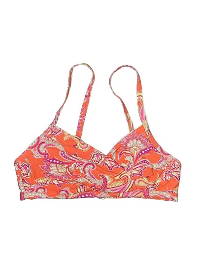Pre-owned Antonio Melani Swimsuit Top Orange Paisley Pattern Swimwear
