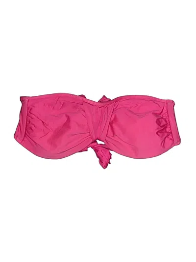 Pre-owned Antonio Melani Swimsuit Top Pink Solid Pattern Boatneck Swimwear