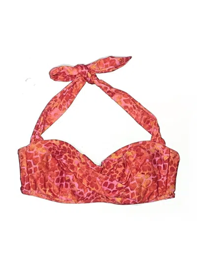 Pre-owned Antonio Melani Swimsuit Top Red Print Pattern Swimwear