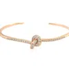 Antonio Papini Women's Diamond Knot Cuff Bracelet In Rose Gold In Gold