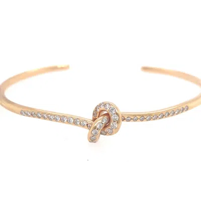 Antonio Papini Women's Diamond Knot Cuff Bracelet In Rose Gold