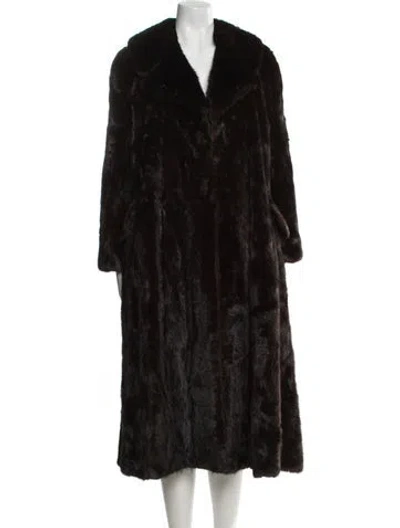 Pre-owned Antonovich Mink Striped Fur Coat In Black