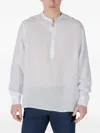 Antony Morato Band-collar Button-placket T-shirt In White
